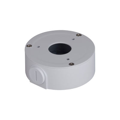 DAHUA PFA134- Junction box for dome cameras - Metallic - 34 mm (He) x 90 mm (base diameter) - Permits internal cabling - Check the hole spacing in the specs on our web for camera compatibility list