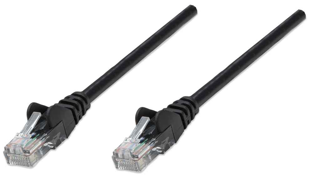 INT Network Cable, Cat6 Compatible, CCA, U/UTP, PVC, RJ45, 10.0 m, Black, Bag