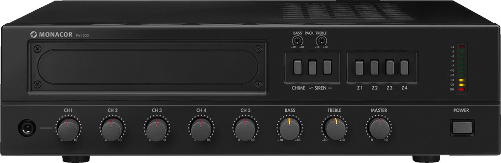 Monacor PA-1200 4-zone mono PA-mengversterker