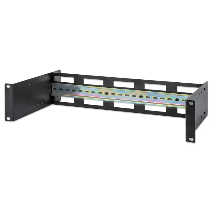 716345 Verstelbare 19" rackmontage DIN-railset, 2U