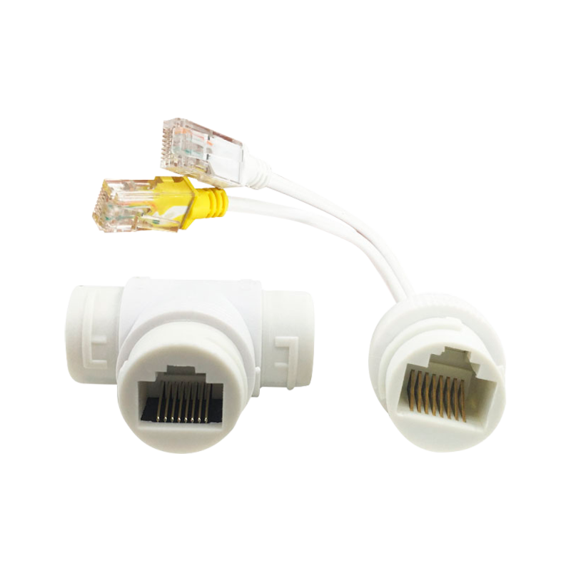 SF-POE-DUAL-SINGLE-RJ45 PoE RJ45-combiner en splitter - Voor IP-camera's - Kleur wit