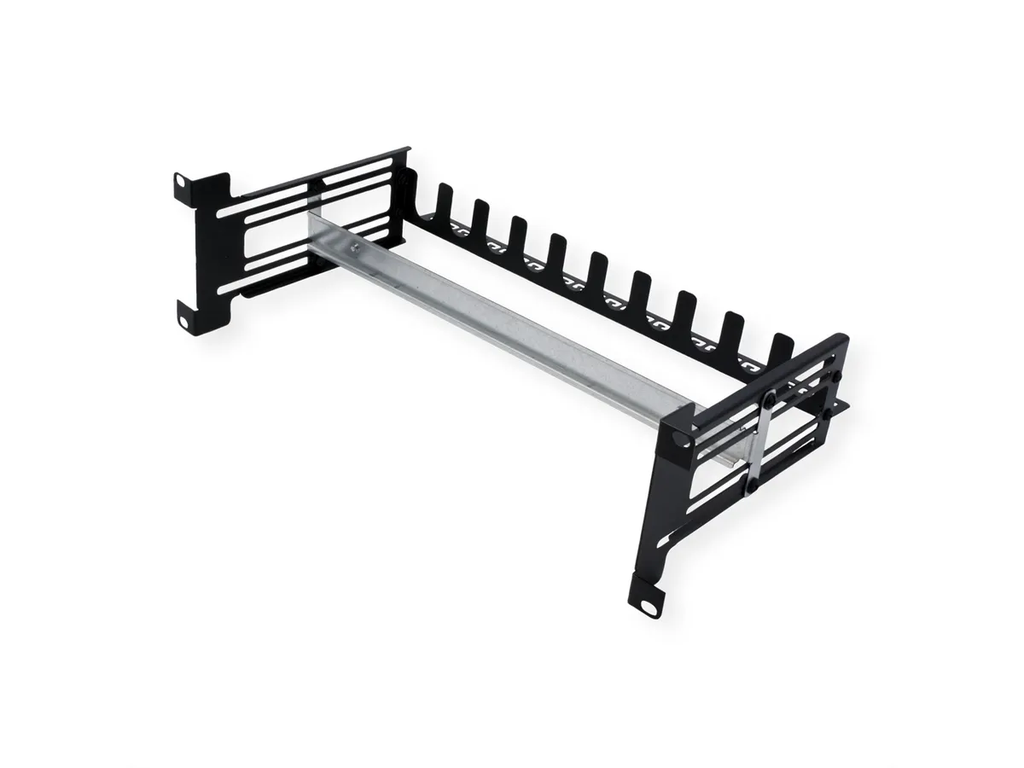 Roline 19&quot; draagframe voor DIN-rail apparaten, 3U, met kabelmanagement, zwart