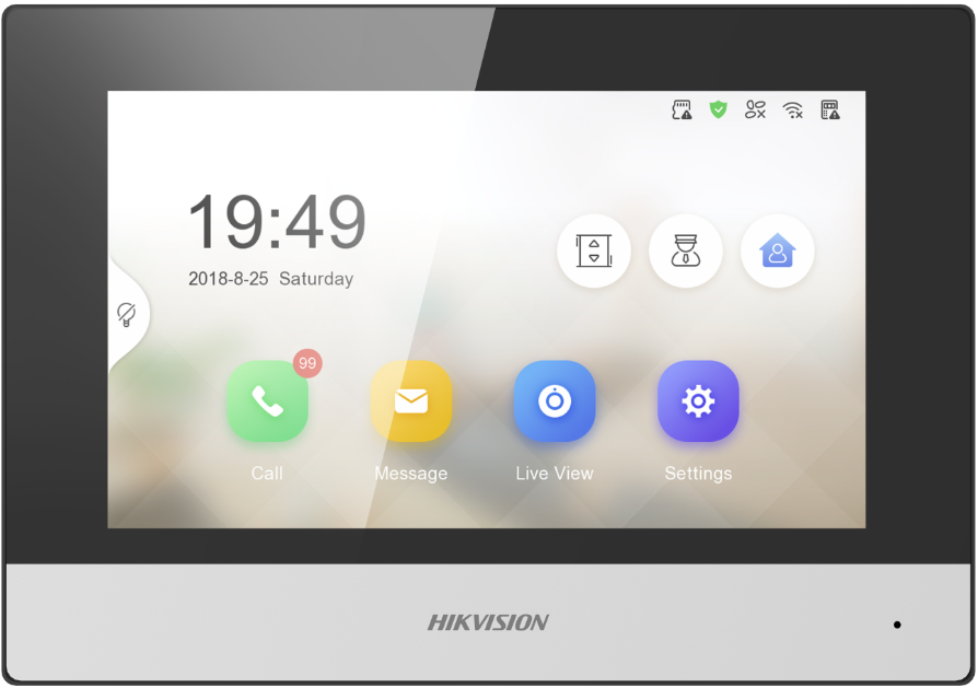 Hikvision DS-KH6320-WTE1 7" touchscreen wifi 802.11b/g/n; PoE/12 VDC. TF-kaart, max. 32G
