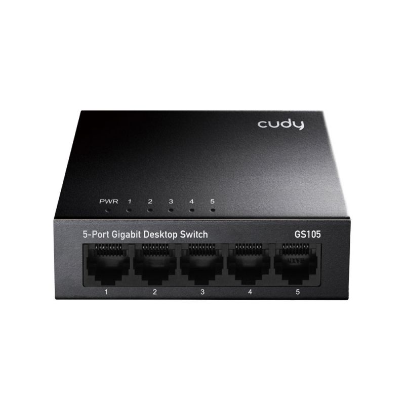 Cudy GS105 5-Port Gigabit Ethernet Switch, 10/100/1000 Mbps Ethernet Hub, Plug &amp; Play, Metal Housing