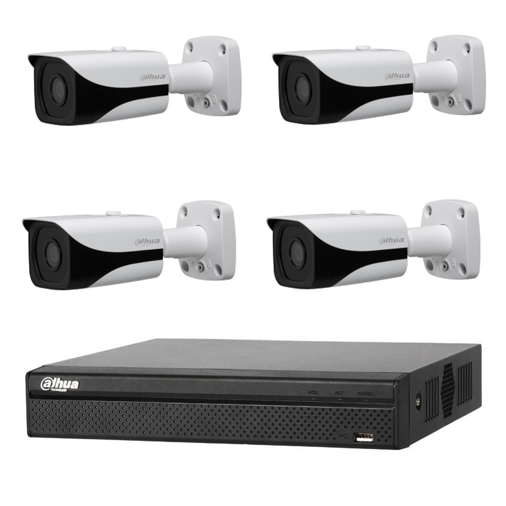DAHUA KIT HDCVI 5MP DVR 4CH - 4x Bullet Camera 5MP Binnen/Buiten IP67 - HD 1TB