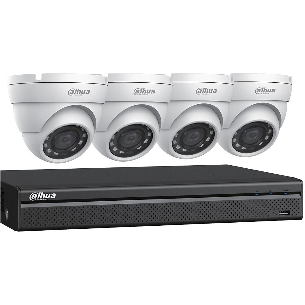 DAHUA 4CH KIT HDCVI 5MP DVR 4CH &amp; 4X Camera Turret 5MP Binnen/Buiten - HD 1TB