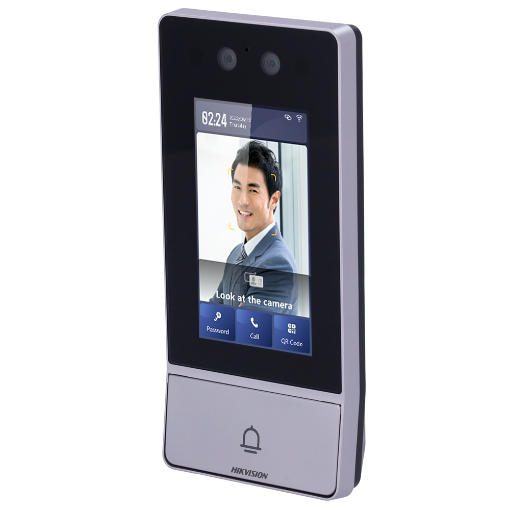 Hikvision DS-KV9503-WBE1 Interphone vidéo IP avec caméra 2 MP | Audio bidirectionnel, reconnaissance faciale, carte MF, QR et code PIN | 2 relais, application mobile via moniteur