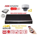 HIKVISION Camera Kit Smart Hybrid G2-serie 2x IP-cameradome 8MP - NVR 4x kanaal - harde schijf 2 TB, uitbreidbaar tot maximaal 4x IP-camera