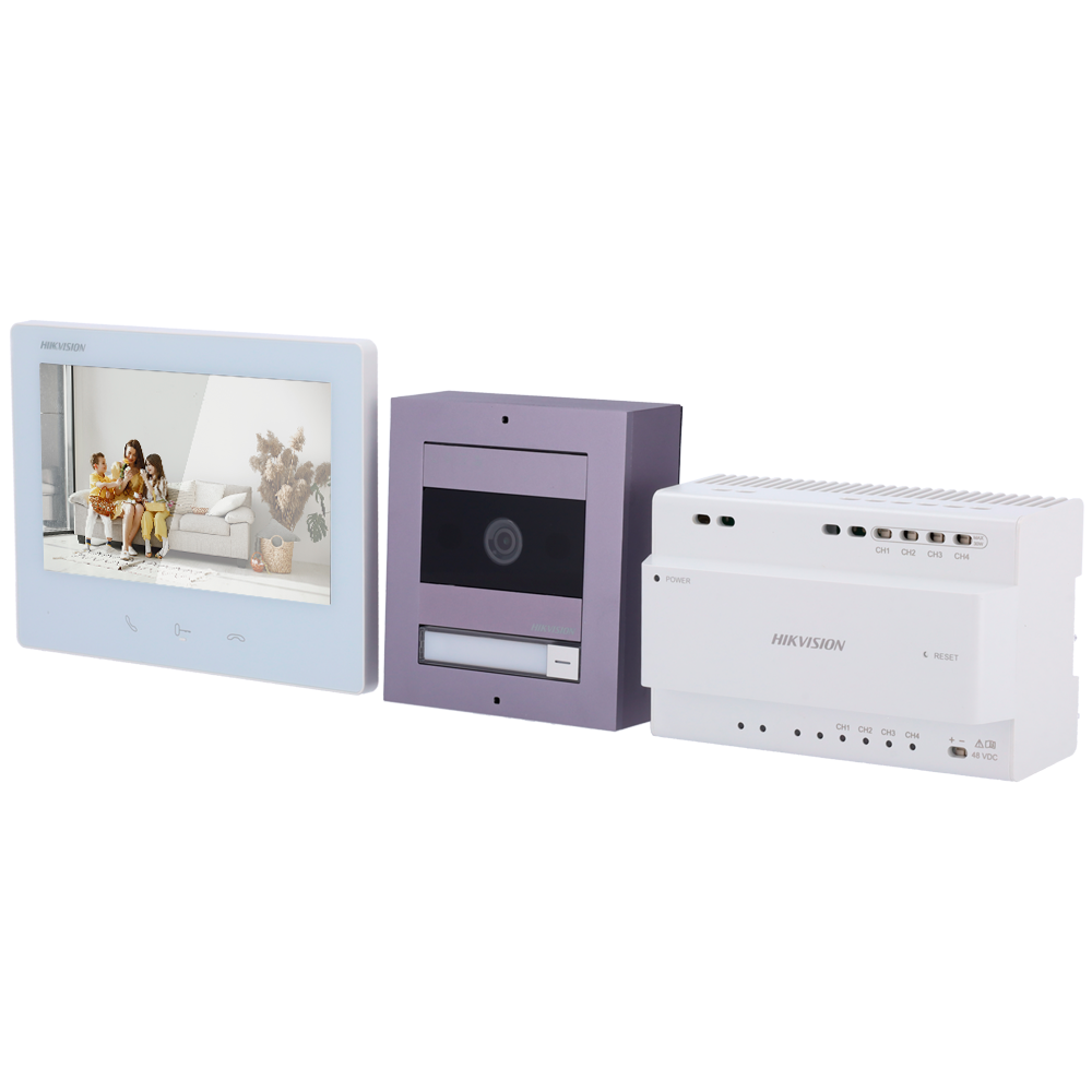 Hikvision DS-KIS704EY/Aluminum 2-Wire HD Kit Video Intercom IP Kit 1x call button - 7Inch Touch WIFI Monitor