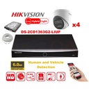 Kit caméra HIKVISION Smart Hybrid G2 Series 4x IP Camera Turret 6MP - NVR 4xChannel - Disque dur 2 To 