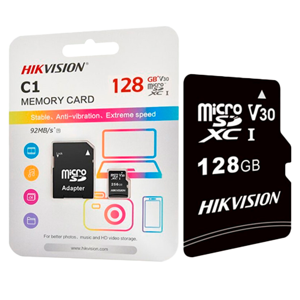 Hikvision HS-TF-C1STD-128G 128 Go microSDXC Classe C10 pour la vidéosurveillance