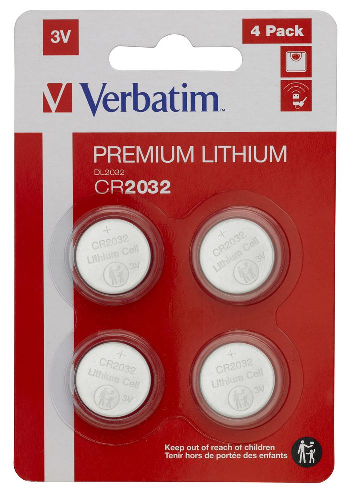 Piles au lithium Verbatim CR2032 3 V (lot de 4)