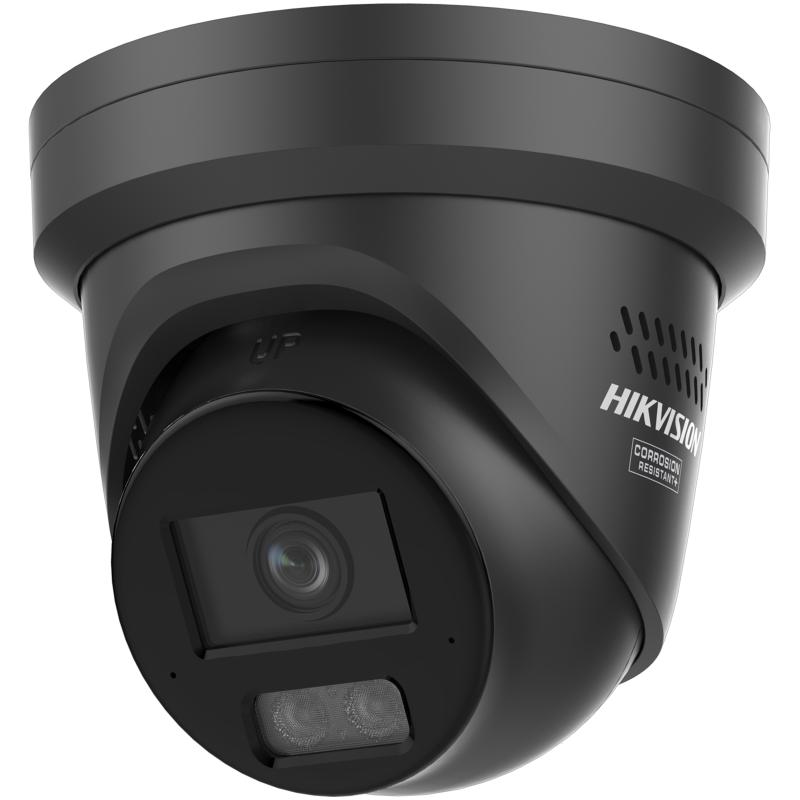 Hikvision DS-2CD2387G3-LIS2UY/SL(2.8mm) 8MP Smart Hybrid Light avec ColorVu WDR Turret caméra Noir reseau avec objectif fixe, IR et lumiere visible , IP67, 2.8 mm, double microphone integré, NEMA 4X, AI-ISP, , audio E/S, alarm E/S,lumière stroboscopique et alarme sonore 