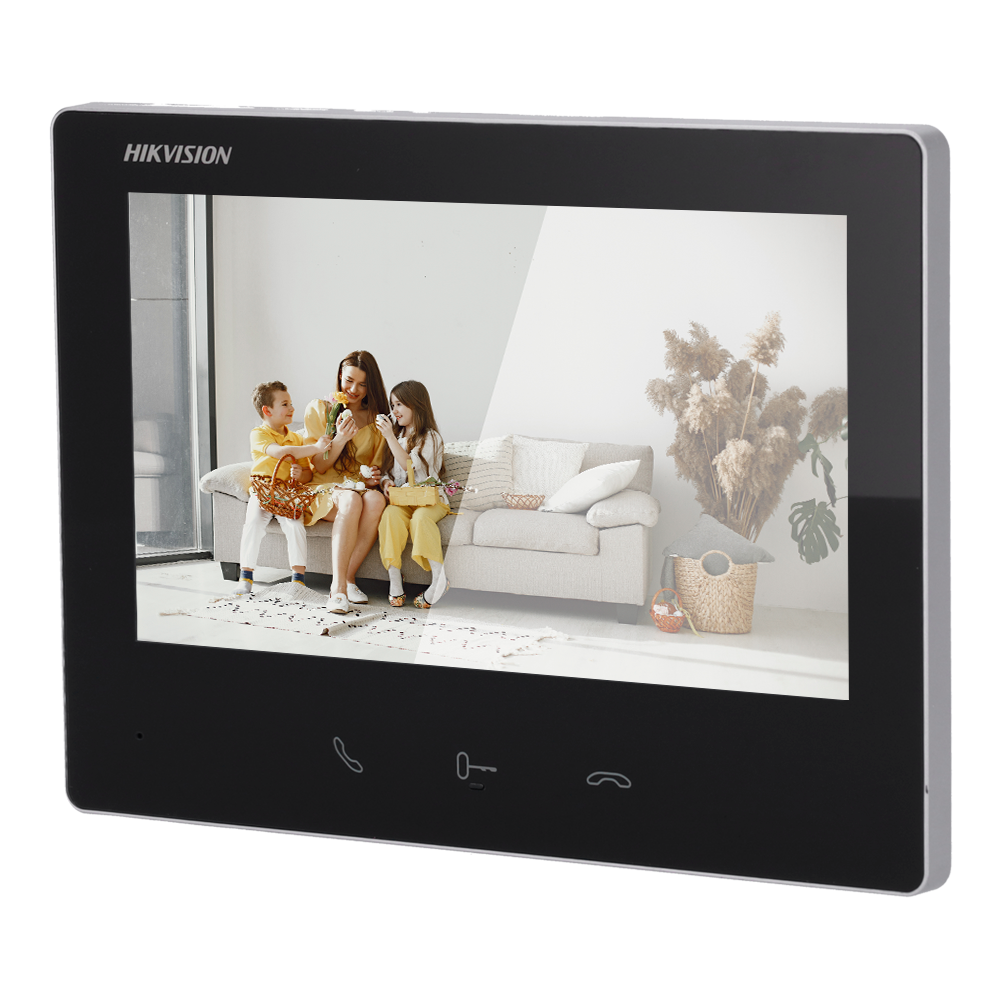 Hikvision DS-KH7300EY-TE2(BK) Moniteur d'interphone vidéo 7" TFT 2 fils HD, couleur noire