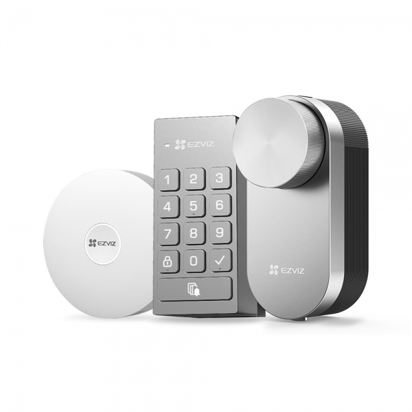 EZVIZ CS-DL01 Pro + DL01CP + A3 Smart Lock Gateway with Multifunctional Keypad and A3 Home Automation Gateway, Smart Lock with Bluetooth Remote Access, Smart Lock Keyless Access for Connected Home