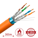 UV-FTP6A-300-BC23AWG-DCA-R-O Cat6A F/FTP 305 m Diameter 23 AWG Gecertificeerd CPR DCA LSZH / Oranje