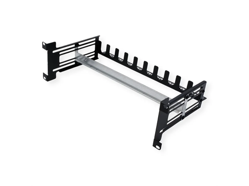 [26.99.0340] Roline 19&quot; draagframe voor DIN-rail apparaten, 3U, met kabelmanagement, zwart