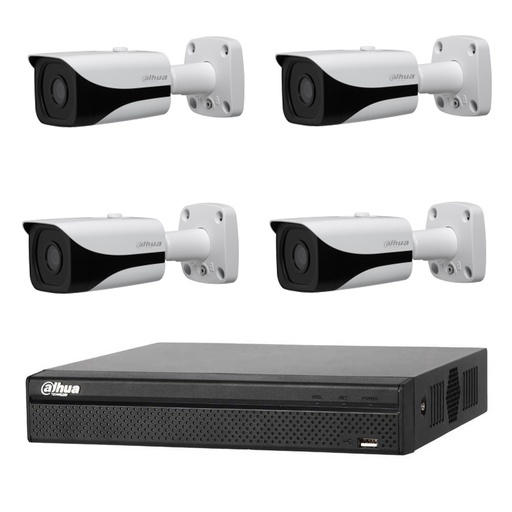 [CVI4MKIT-4B1] DAHUA KIT HDCVI 5MP DVR 4CH - 4x Caméra Bullet 5MP Intérieur/Extérieur IP67 - HD 1 To