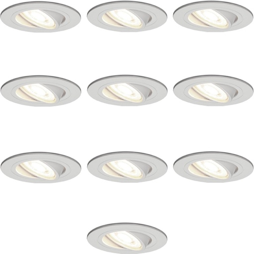 VT-782 Blanc Lot de 10 spots encastrables LED dimmables gu10 6Watt inclinables