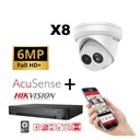 [IPG2IR-6M-8T] Hikvision IP-Kit 8x Camera 6MP IR / Acusense G2 Serie - 8x DS-2CD2363G2-IU Audio Turret Camera - recorder NVR 8-kanaals DS-7608NXI-K1/8P - 6TB harde schijf geïnstalleerd