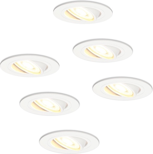 VT-782 Blanc Lot de 6 spots encastrables LED dimmables gu10 6Watt inclinables
