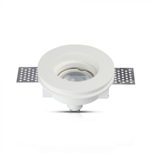 [3652] VT-771 RACCORD PLATRE GU10 ROND BLANC - Dimension de coupe Ø103 mm