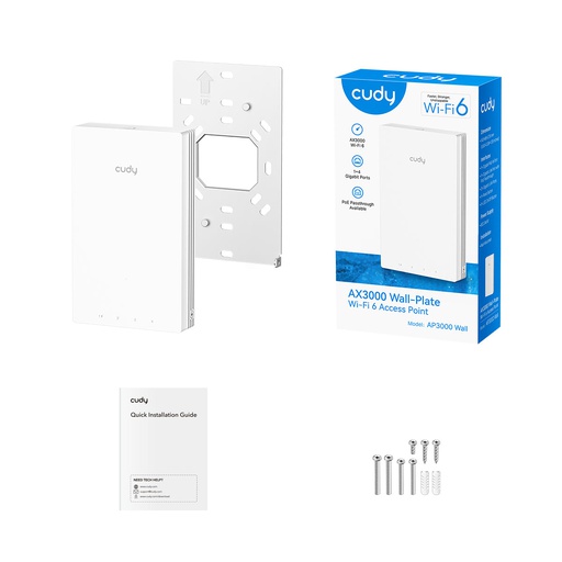 [AP3000-WALL] Cudy AP3000-Wall Wi-Fi 6 Access Point met AX3000 + wandplaat