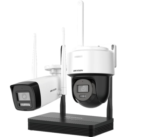 [NKS424W03H] HIKVISION NKS424W03H Kit IP Wi-Fi 4MP H.265 Eén bullet + één PTDome WiFi NVS Kit - Micro SD Optioneel