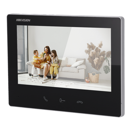 [DS-KH7300EY-WTE2(BK)] Hikvision DS-KH7300EY-WTE2(BK) Video-deurintercommonitor 7&quot; TFT-scherm 2 HD-draden, WiFi Zwarte kleur