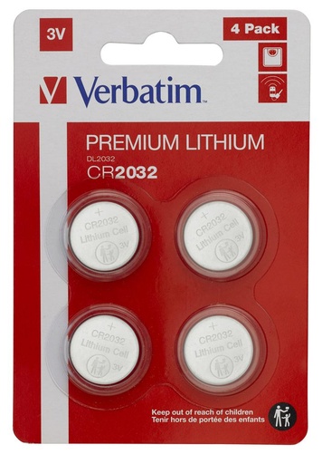 [CR2032-4] Verbatim CR2032 3V lithiumbatterij (4 stuks)