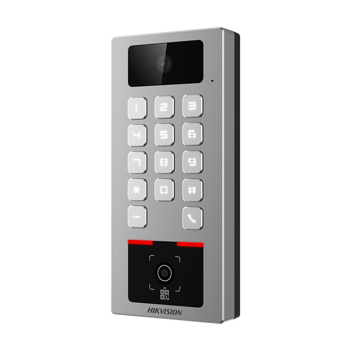 [DS-K1T502DBWX-CQR] Hikvision DS-K1T502DBWX-CQR contrôle d'accès autonome avec lecteur de cartes, clavier et QR-code, interfaces RS485 et Wiegand (26b/34b), IP65/IK09. - Camera Intercom -  - iVMS-4200 | Hik-Connect  Teams