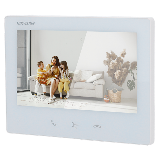 [DS-KH7300EY-TE2(Wh)] Hikvision DS-KH7300EY-TE2(Wh) Moniteur d'interphone vidéo 7&quot; TFT 2 fils HD, couleur Blanc