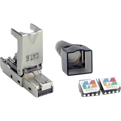 [26.99.0371] 26.99.0371 RJ45 CAT.6(E) Male Shielded STP Connector, Metal - Tool-Free Installable