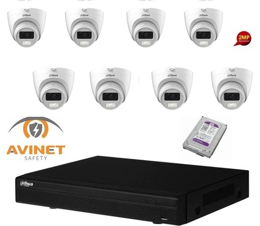[CVI2MPKIT-8T] DAHUA 8CH KIT CCTV HDCVI 2MP DVR 8CH &amp; 8X Camera Binnen/Buiten 2MP - HD 2TB