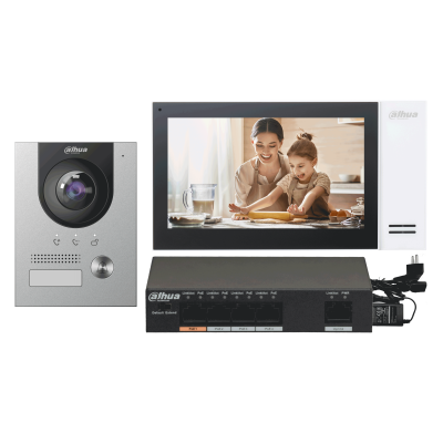 [KTP01] Kit de villa Dahua KTP01 IP-POE, station extérieure et moniteur intérieur